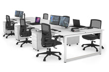  - Quadro Loop Leg 6 Person Office Workstations [1800L x 700W] - 1