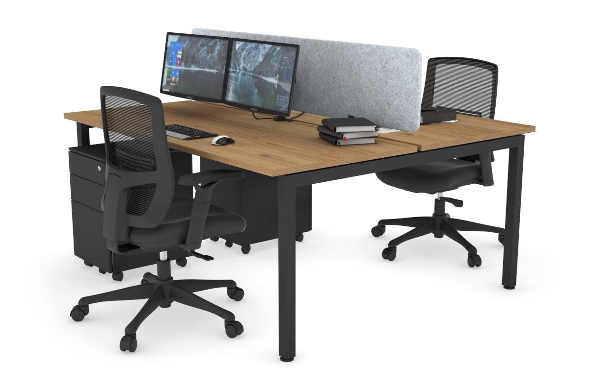 Quadro Square Leg 2 Person Office Workstations [1600L x 700W] Jasonl black leg salvage oak light grey echo panel (400H x 1600W)