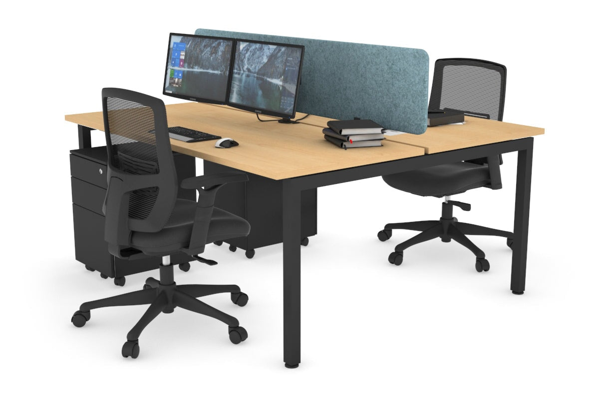 Quadro Square Leg 2 Person Office Workstations [1600L x 700W] Jasonl black leg maple blue echo panel (400H x 1600W)