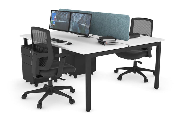 Quadro Square Leg 2 Person Office Workstations [1600L x 700W] Jasonl black leg white blue echo panel (400H x 1600W)