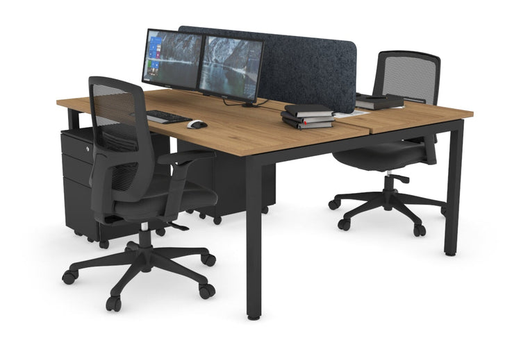 Quadro Square Leg 2 Person Office Workstations [1800L x 700W] Jasonl black leg salvage oak dark grey echo panel (400H x 1600W)