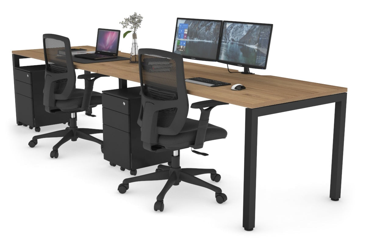 Quadro Square Leg 2 Person Run Office Workstations [1600L x 800W with Cable Scallop] Jasonl black leg salvage oak 