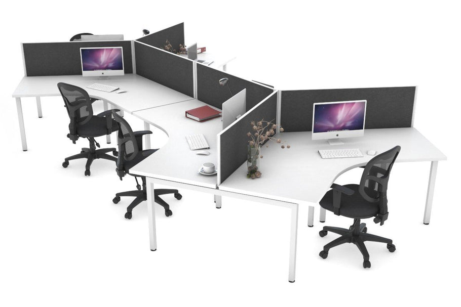 Environmental image of Quadro Square Legs 3 Person 120 Degree Office Workstation