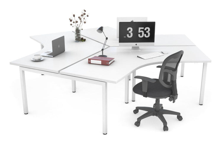 Quadro Square Leg 3 Person 120 Degree Office Workstations Jasonl white leg none 