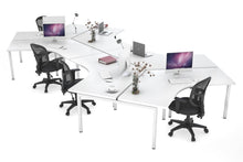  - Quadro Square Leg 6 Person 120 Degree Office Workstations - 1
