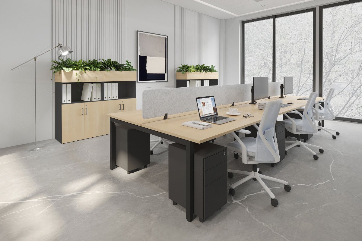 Quadro Square Leg 6 Person Office Workstations [1400L x 700W] Jasonl 
