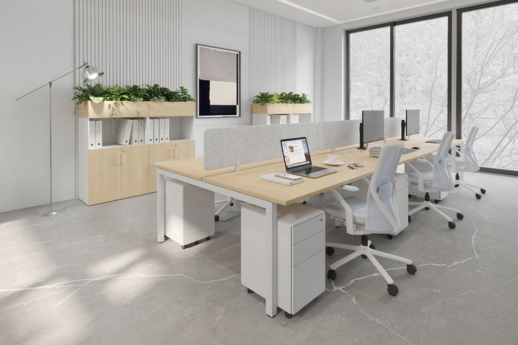 Quadro Square Leg 6 Person Office Workstations [1600L x 700W] Jasonl 