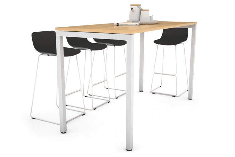 Quadro Square Legs Counter Table [1600L x 700W] Jasonl white leg maple 