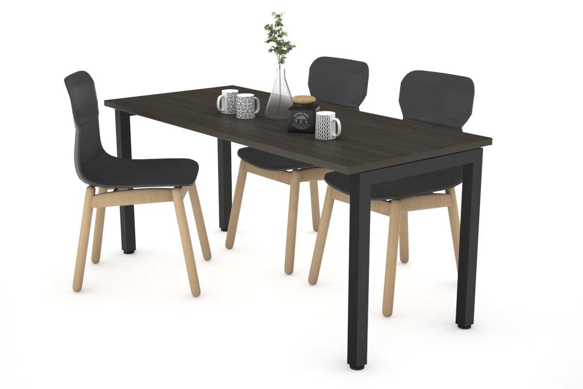 Quadro Square Legs Table [1200L x 800W] Jasonl black leg dark oak 