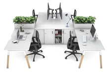 - Quadro Wood A Leg 4 Person Workstations with Uniform Spine [4 x (1600x800 with Cable Scallop)] - 1