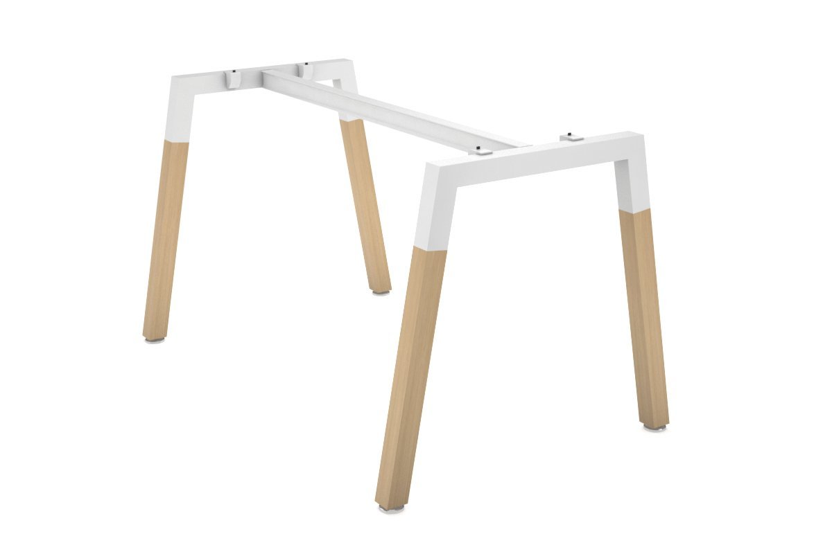 Quadro Wood A Leg Table Frame [White Cross Beam] Jasonl 2000-2400x800 