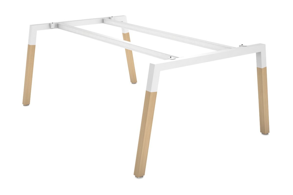 Quadro Wood A Leg Table Frame [White Cross Beam] Jasonl 2400x1200 