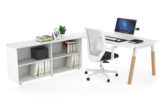 Quadro Wood Executive Setting - White Frame [1600L x 700W] Jasonl white none open bookcase