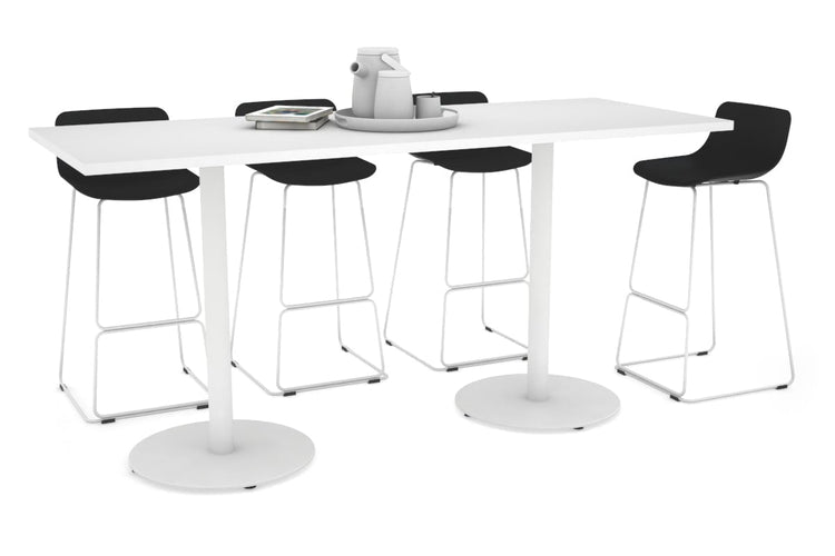 Sapphire Counter Table - Disc Base [1800L x 800W] Jasonl 450mm white base white 