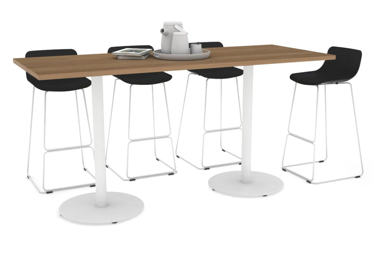 Sapphire Counter Table - Disc Base [1800L x 800W] Jasonl 450mm white base salvage oak 