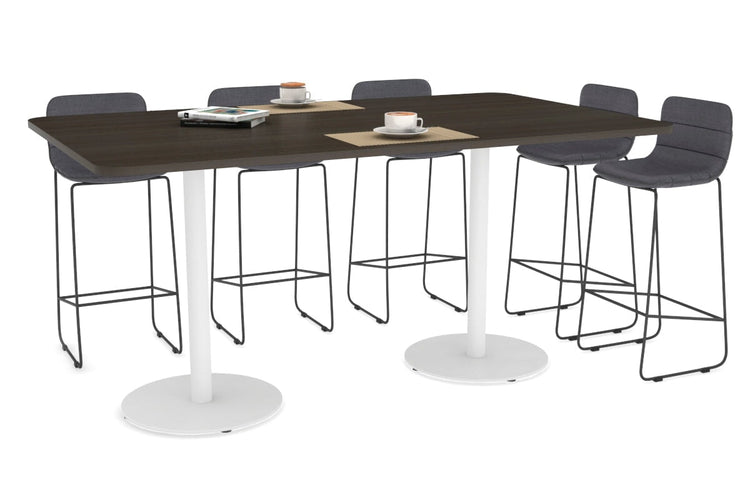 Sapphire Counter Table - Disc Base Rounded Corners [1800L x 1100W] Jasonl 540mm white base dark oak 