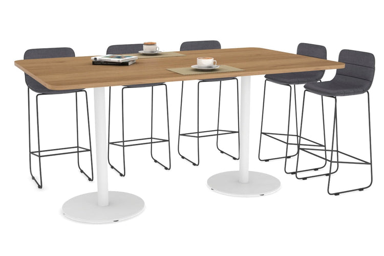 Sapphire Counter Table - Disc Base Rounded Corners [1800L x 1100W] Jasonl 540mm white base salvage oak 