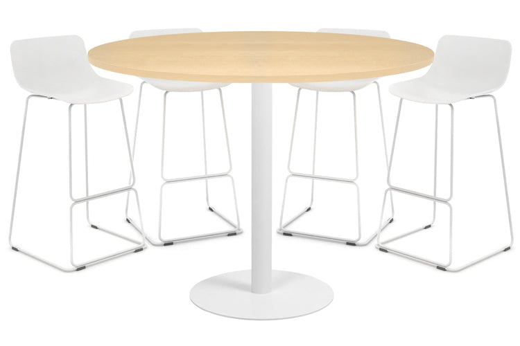Sapphire Tall Round Bar Counter Table - Disc Base [1000 mm] Jasonl 540mm white base maple 