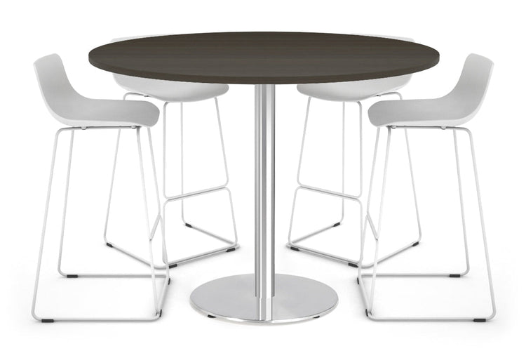 Sapphire Tall Round Bar Counter Table - Disc Base [1000 mm] Jasonl 540mm stainless steel base dark oak 