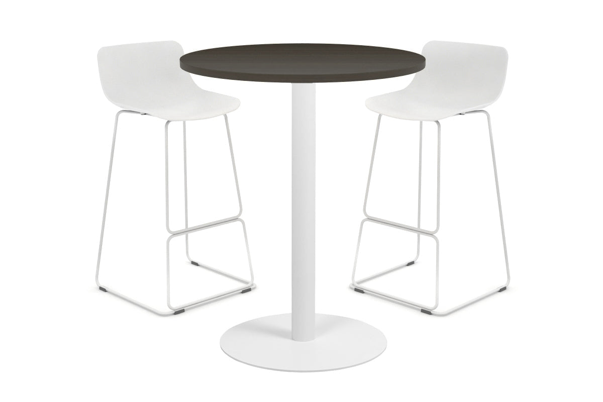 Sapphire Tall Round Bar Counter Table - Disc Base [600 mm] Jasonl 450mm white base dark oak 
