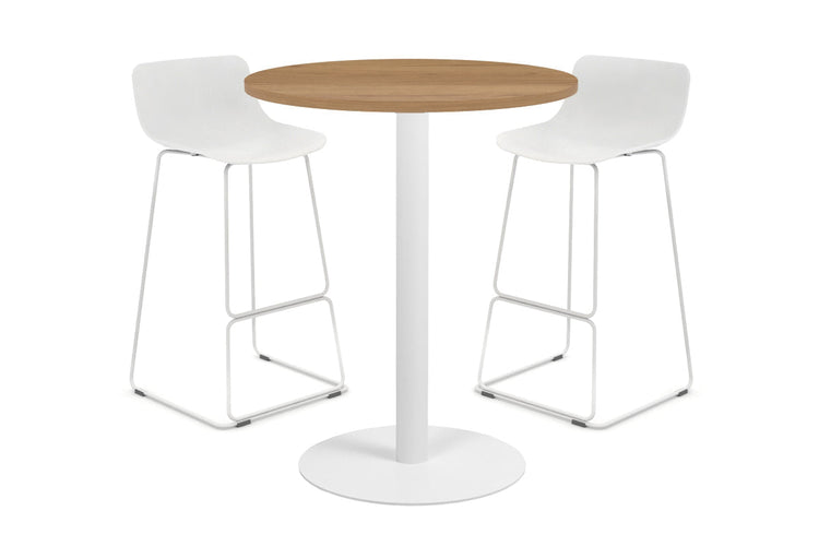 Sapphire Tall Round Bar Counter Table - Disc Base [600 mm] Jasonl 450mm white base salvage oak 