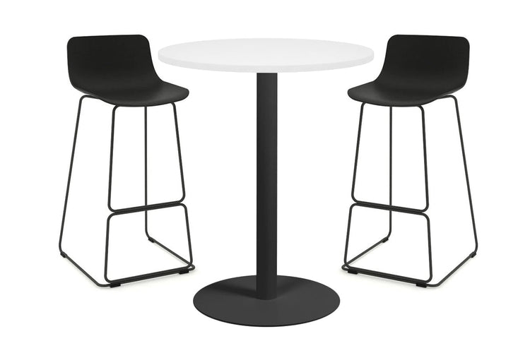Sapphire Tall Round Bar Counter Table - Disc Base [600 mm] Jasonl 450mm black base white 