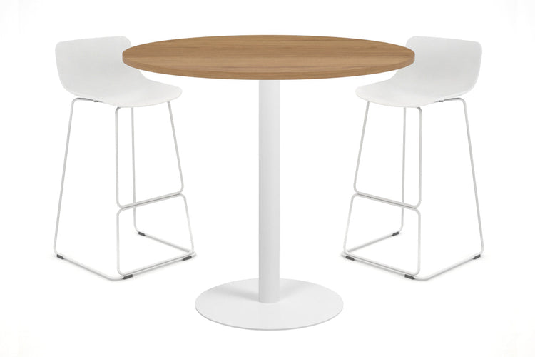 Sapphire Tall Round Bar Counter Table - Disc Base [800 mm] Jasonl 540mm white base salvage oak 