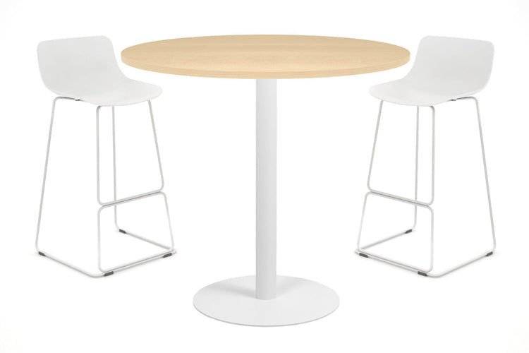 Sapphire Tall Round Bar Counter Table - Disc Base [800 mm] Jasonl 540mm white base maple 