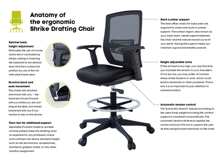 Shrike Sit Stand Mesh Drafting and Lab Chair Jasonl 