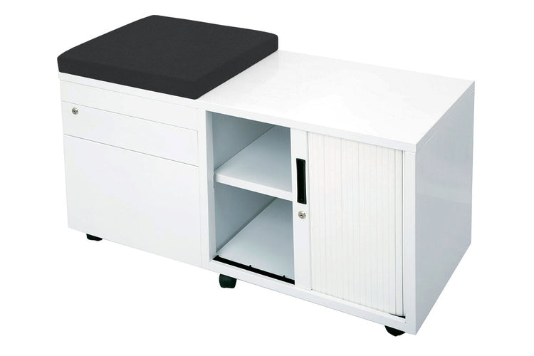 Sonic Mobile Caddy LHS with Tambour & Filing Drawers Sonic white caddy black 