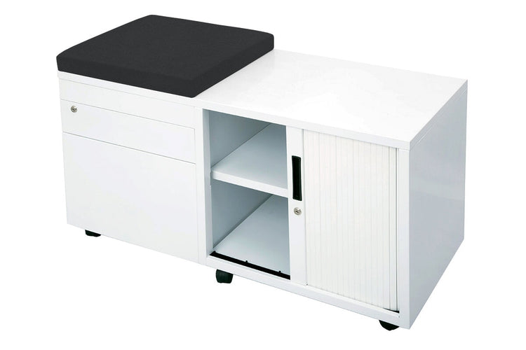 Sonic Mobile Caddy LHS with Tambour & Filing Drawers Sonic white caddy black