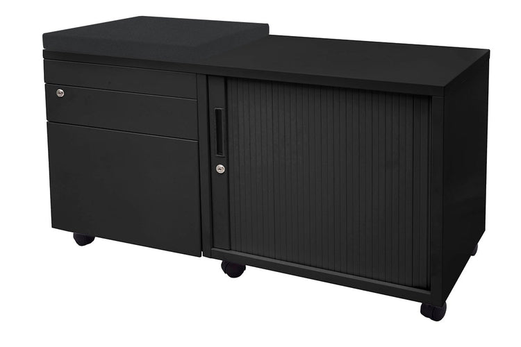 Sonic Mobile Caddy LHS with Tambour & Filing Drawers Sonic black caddy black