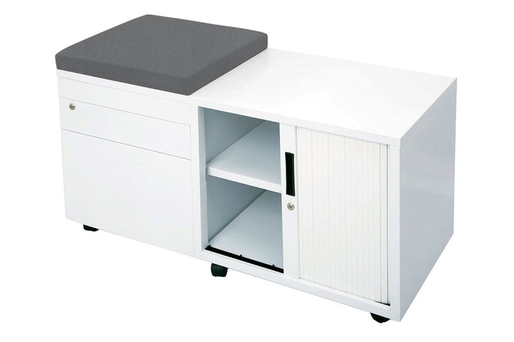 Sonic Mobile Caddy LHS with Tambour & Filing Drawers Sonic white caddy charcoal ash 