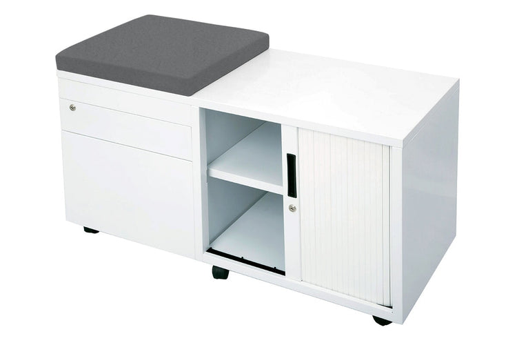 Sonic Mobile Caddy LHS with Tambour & Filing Drawers Sonic white caddy charcoal ash