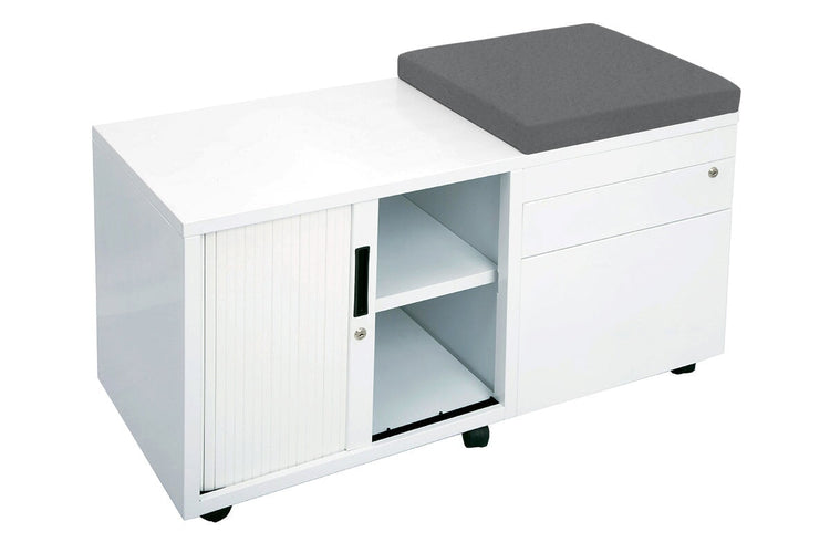 Sonic Mobile Caddy RHS with Tambour & Filing Drawers Sonic white caddy charcoal ash