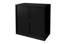  - Sonic Tambour Sliding Door Storage Cabinet Metal - Black [1200W x 473D] - 1