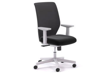 Swan Black Fabric Office Chair - White Frame Jasonl