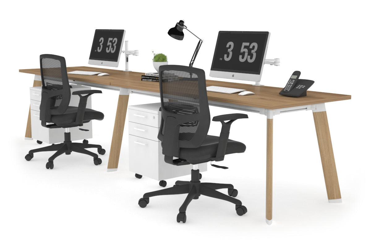 Switch - 2 Person Office Workstation Run [1600L x 700W] Jasonl Wood imprint leg salvage oak 