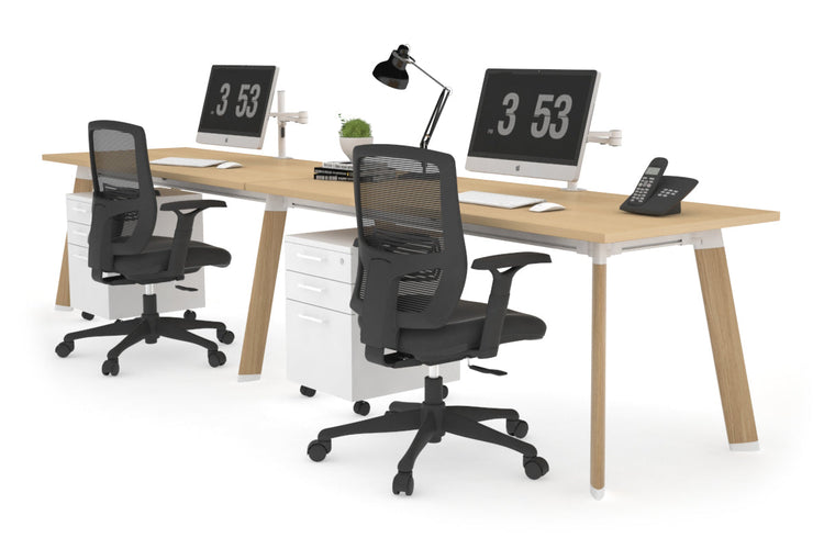 Switch - 2 Person Office Workstation Run [1800L x 700W] Jasonl Wood imprint leg maple 