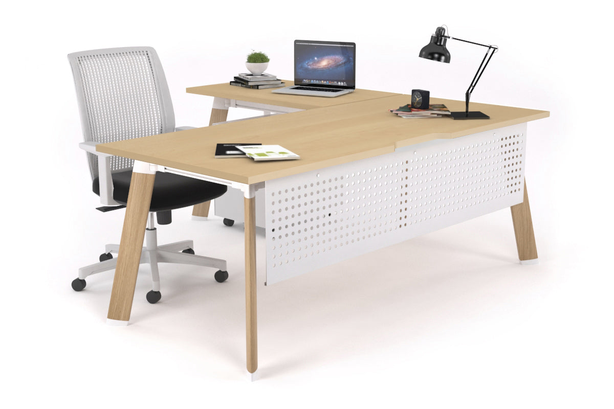 Switch Executive Corner Desk [1600L x 1800W with Cable Scallop] Jasonl wood imprint leg maple modesty panel