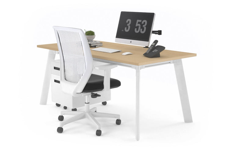 Switch Executive Desk [1200L x 700W] Jasonl white leg maple none
