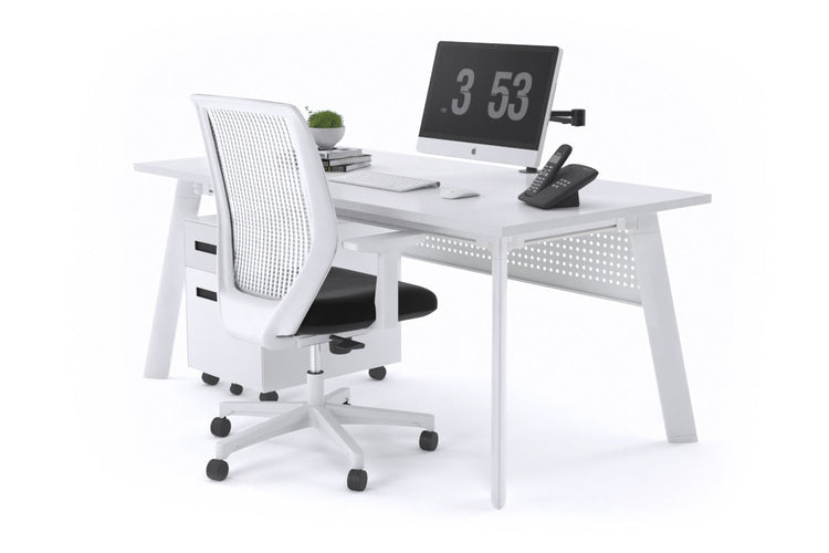 Switch Executive Desk [1200L x 700W] Jasonl white leg white modesty panel