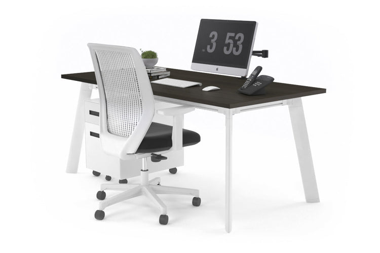 Switch Executive Desk [1400L x 700W] Jasonl white leg dark oak none