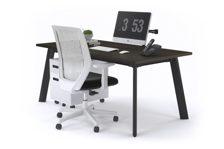 Switch Executive Desk [1400L x 700W] Jasonl black leg dark oak none