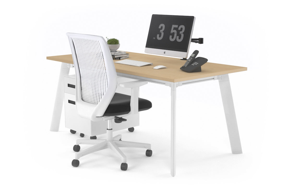 Switch Executive Desk [1400L x 700W] Jasonl white leg maple none