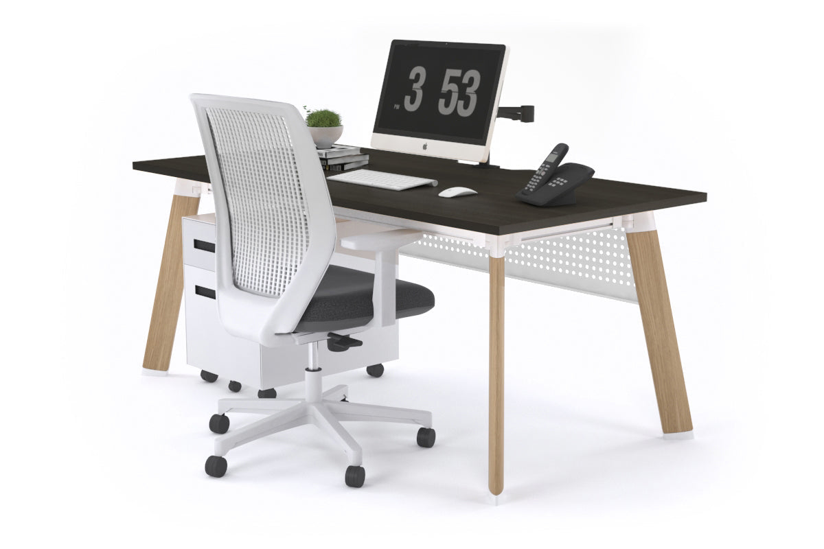 Switch Executive Desk [1800L x 800W with Cable Scallop] Jasonl wood imprint leg dark oak modesty panel