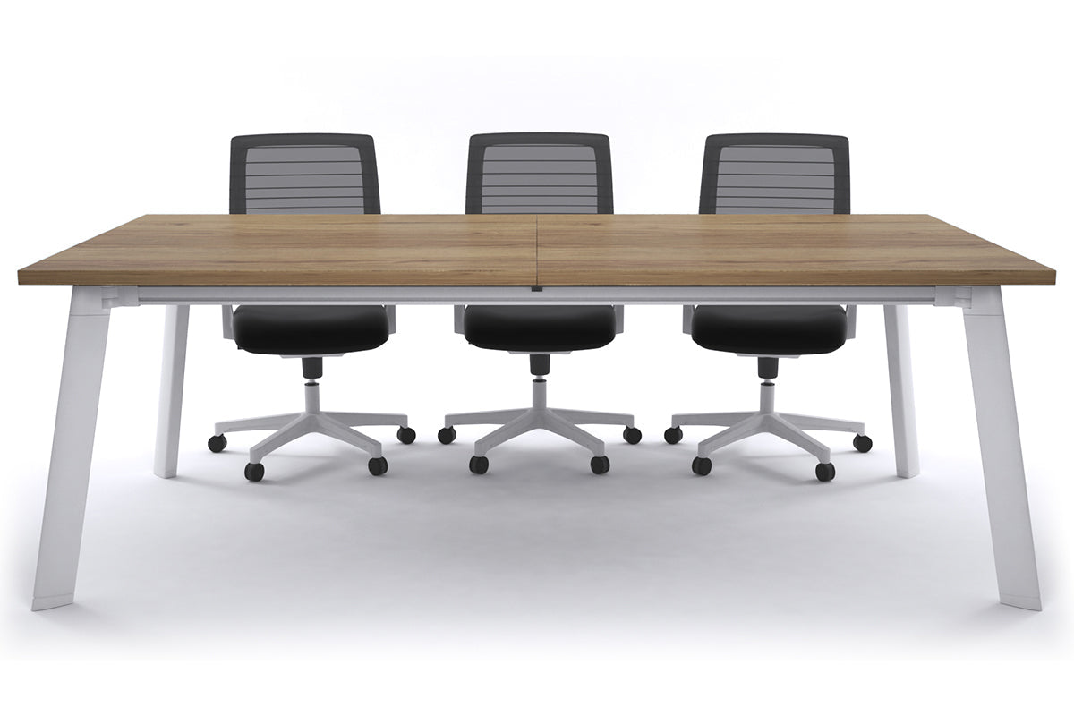 Switch Meeting Room Table [2400L x 1200W] Jasonl White salvage oak 