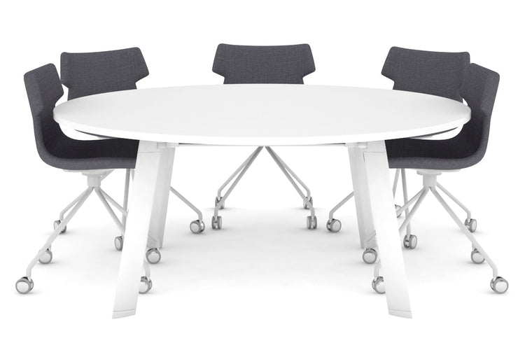 Switch Round Meeting Table [1200 mm] Jasonl white leg white 