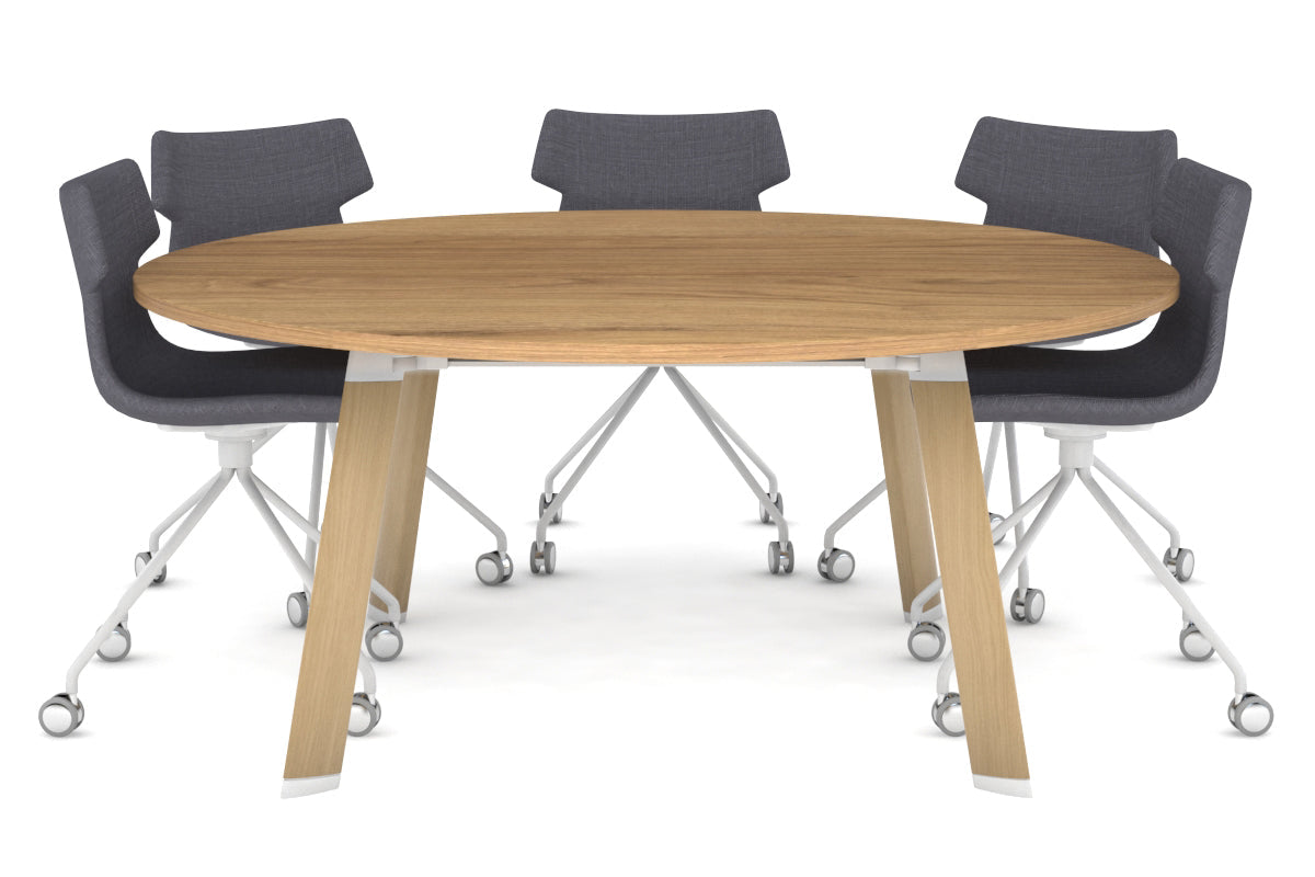 Switch Round Meeting Table [1200 mm] Jasonl wood imprint leg salvage oak 