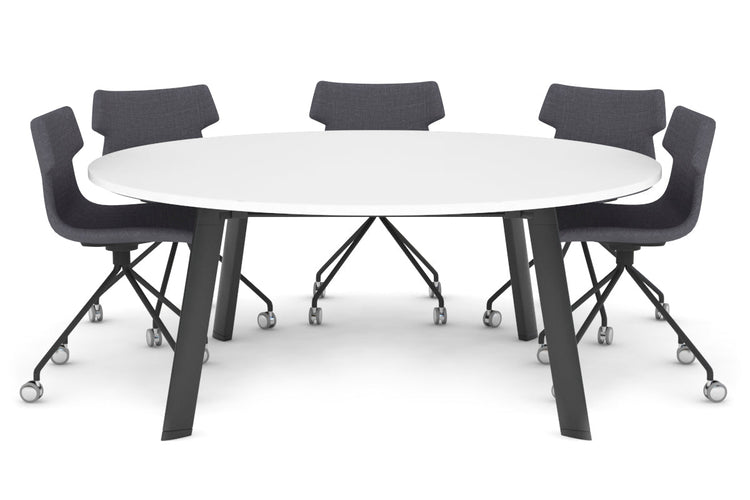 Switch Round Meeting Table [1500 mm] Jasonl black leg white 